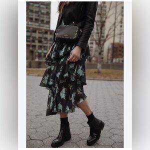 Zimmermann - Whitewave Tiered Floral Midi Skirt - size 0 or US 4 - LIKE NEW!